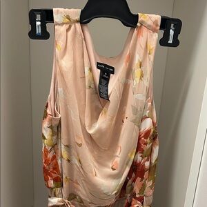 Kate Women's Elegant Floral Midi Dress - Peach and Red